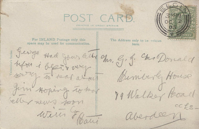 Rear of Postcard